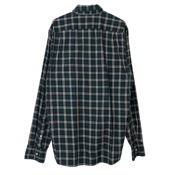 J.Crew Heathered Cotton Green Plaid Button Down Shirt Medium Men's - Picture 2 of 6